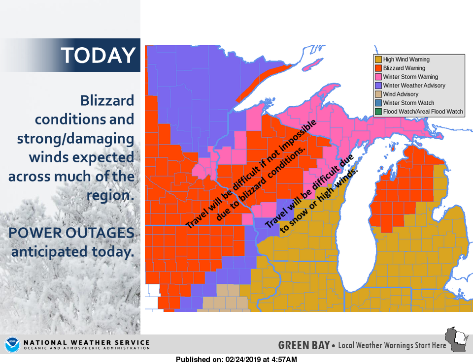 Wisconsin Blizzard: Strong Winds, Power Outages Lead To Travel Woes