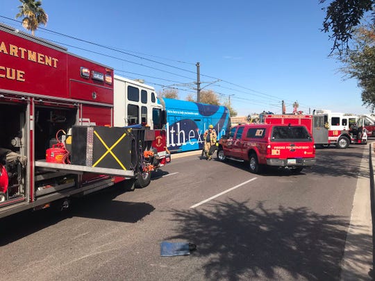 A man in his 40s was struck by a Valley Metro light-rail train Wednesday morning at 19th and Montebello avenues, according to Phoenix police and fire officials.