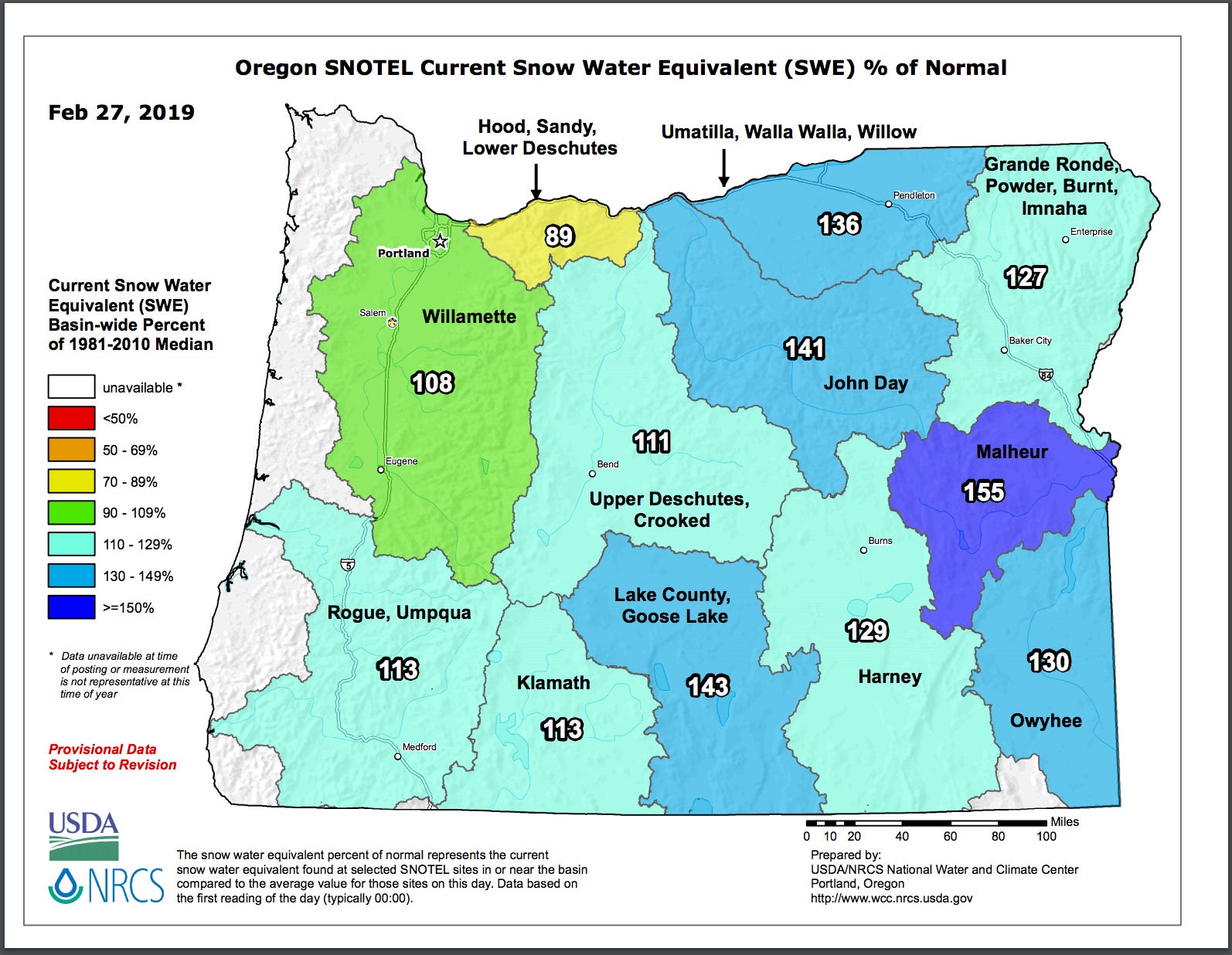 Oregon snowpack skyrockets to 117 percent of normal after storms