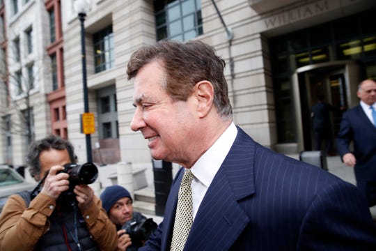 Paul Manafort leaves the US District Court after a hearing held on April 19, 2018 in Washington.