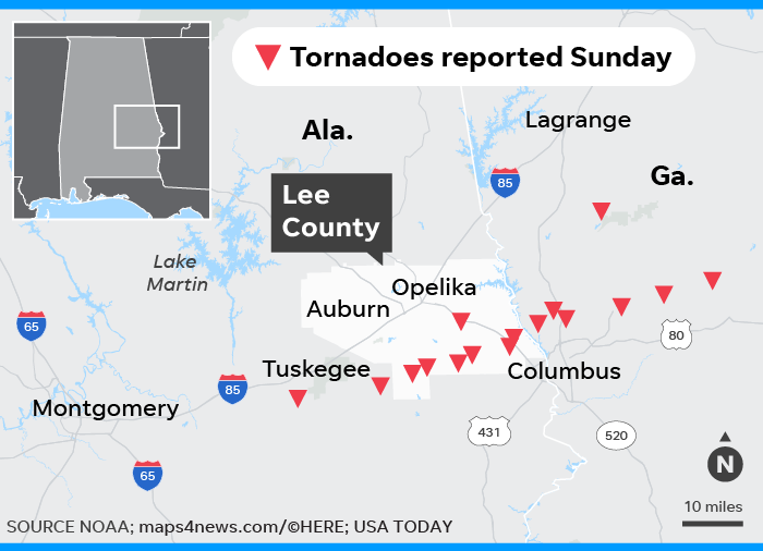 Alabama Tornado History Map