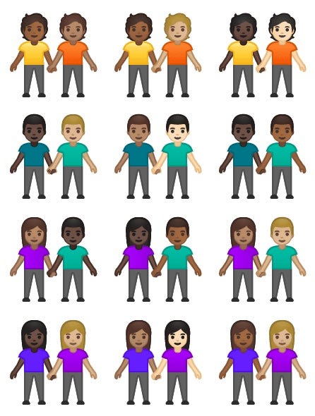 interracial copy and paste emojis