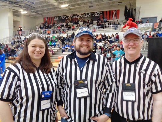 Hundreds of volunteers like Christina Hancock, Sam Kunzeman, and Paul Smith make a difference helping prepare kids for futures in science, technology, engineering and math 
at the i-SPACE Ohio First Tech Challenge State Championship for robotics at Loveland High School.