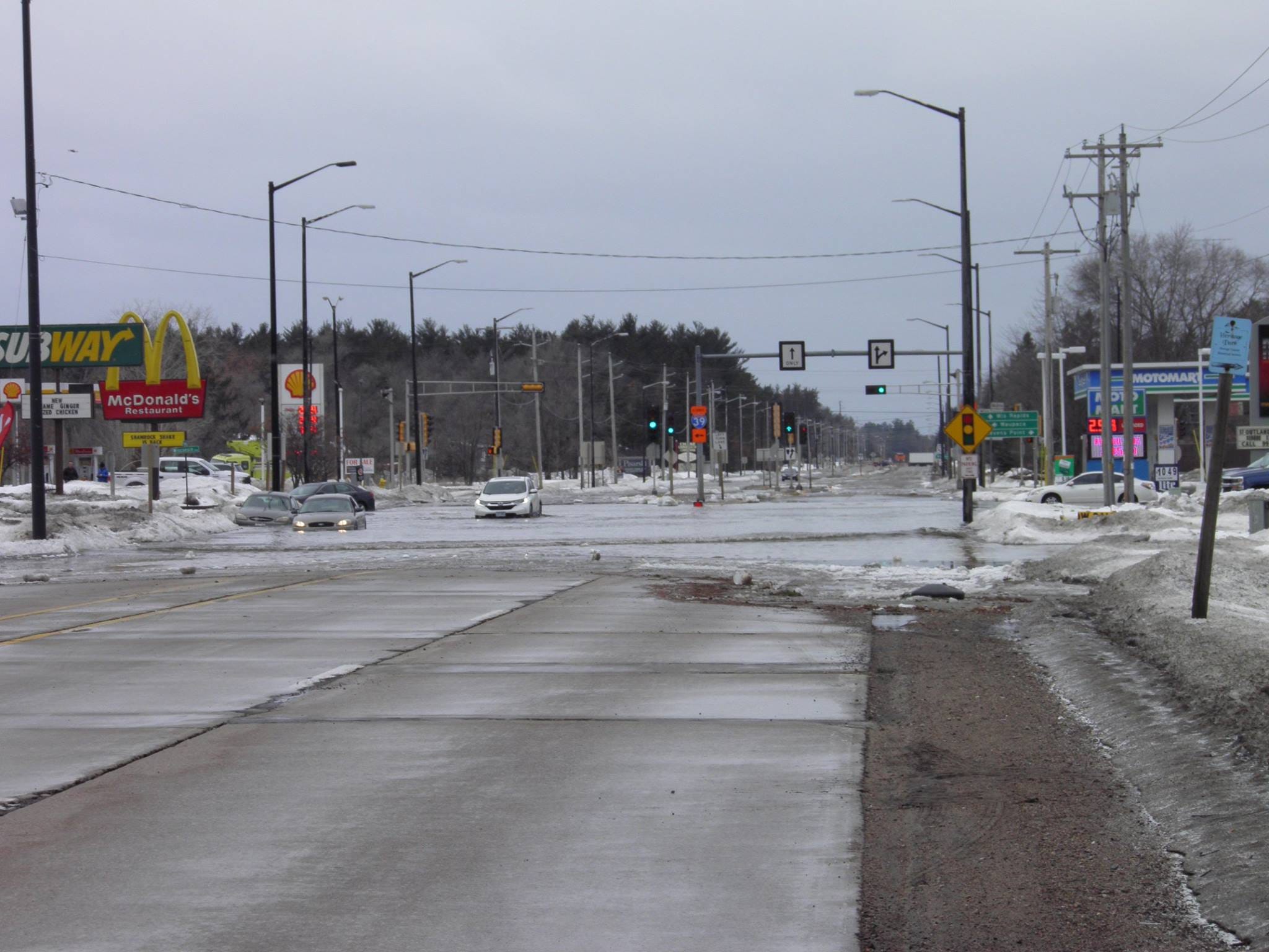 Wisconsin weather Plover flooding closes roads, causes wastewater advisory