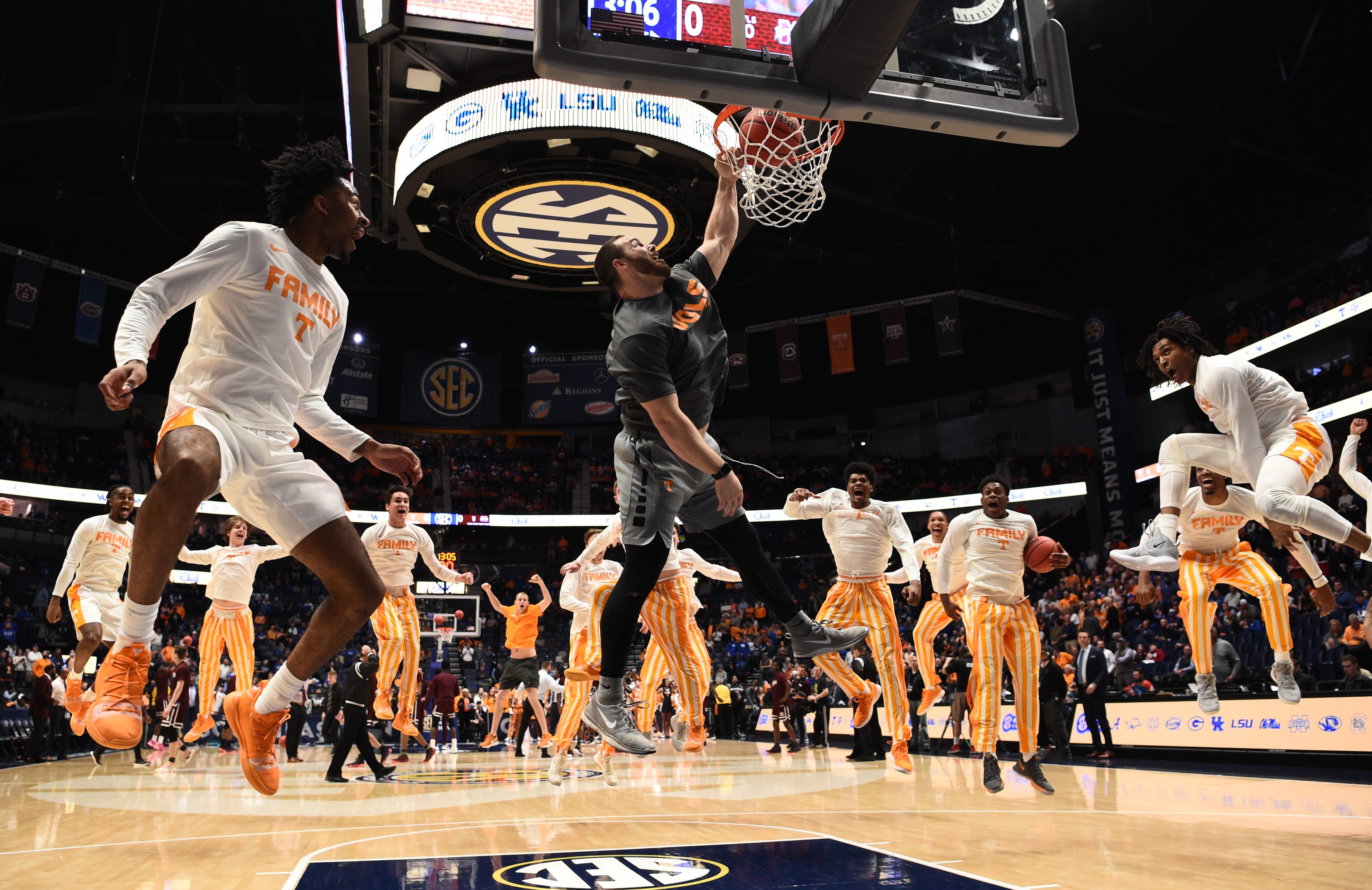 tennessee basketball striped warm up pants