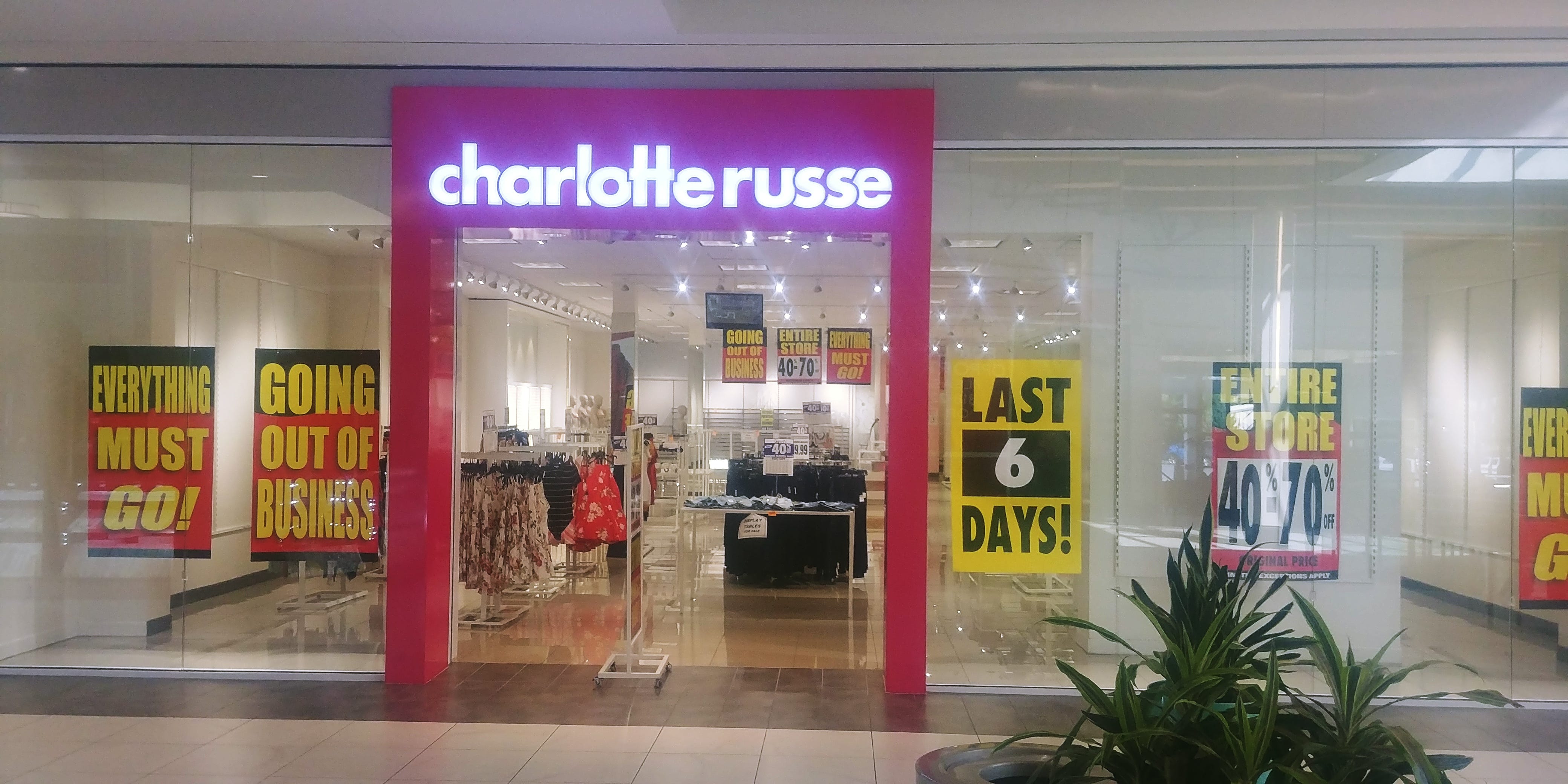 All Charlotte Russe stores expected to close by end of March