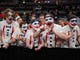 First round: Liberty Flames fans cheer during the game against the Mississippi State Bulldogs.