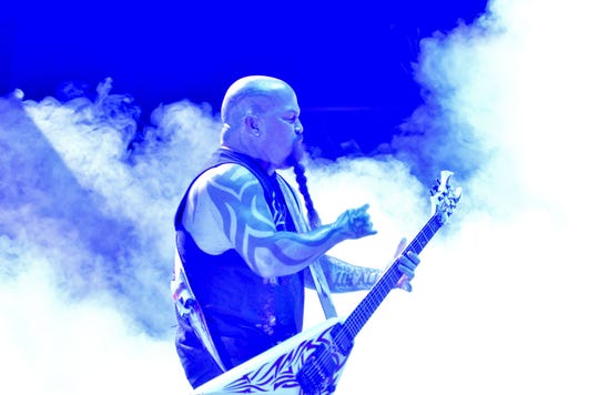 Kerry King of Slayer performs during their Final World Tour at Wiener Stadthalle concert hall in Vienna, Austria, on November 23, 2018.