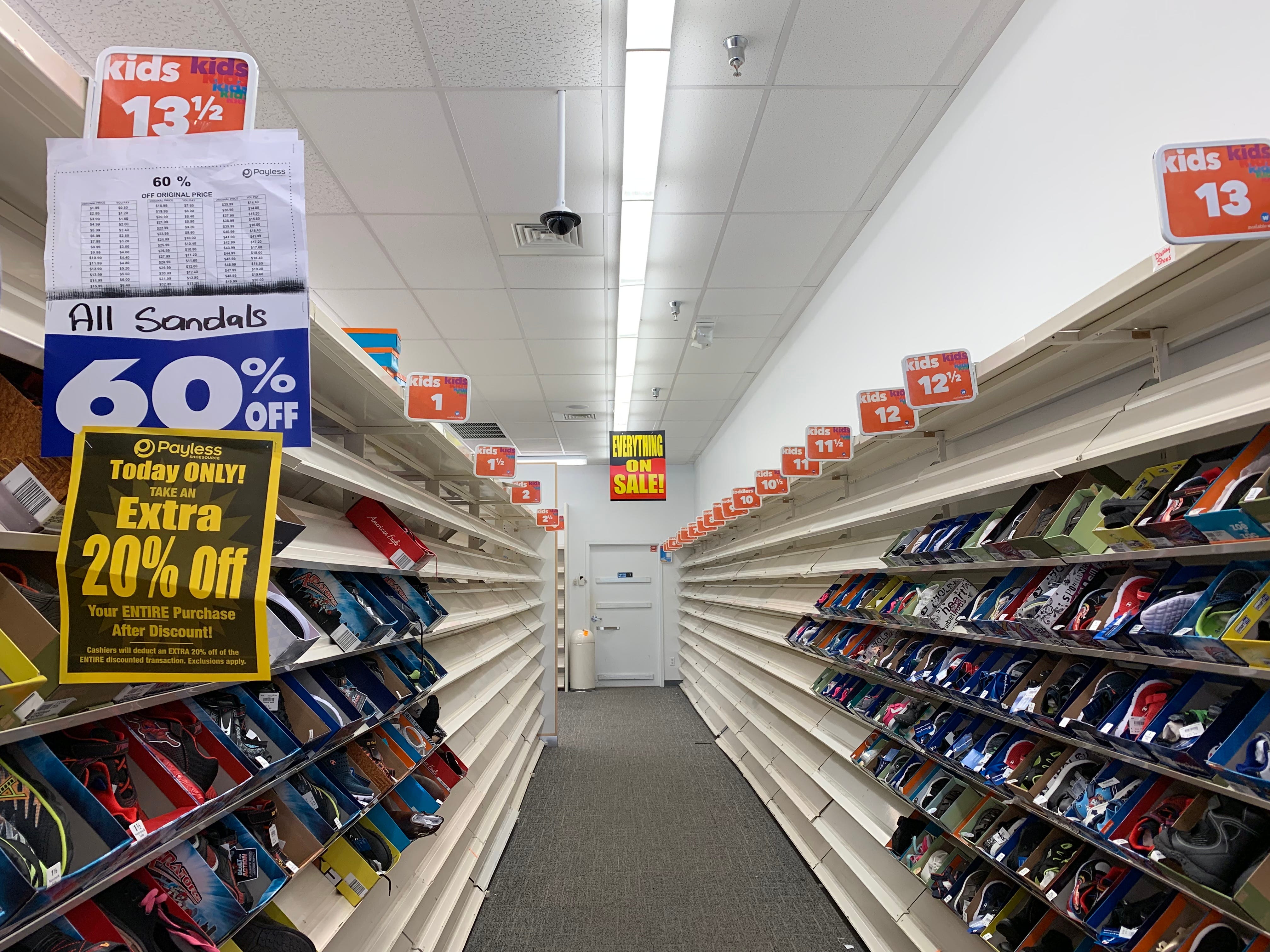 payless shoe store inventory