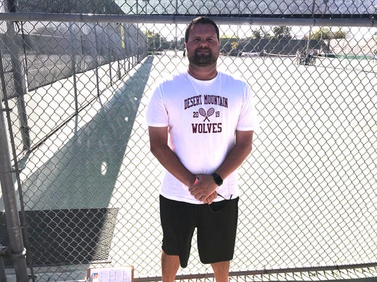 Desert Mountain varsity girls tennis head coach Mark Schumaker