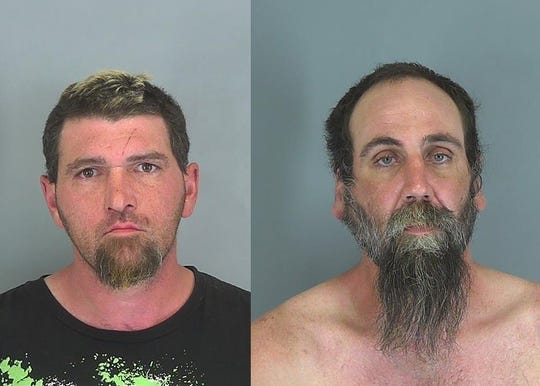 Jonathan Galligan, 39, on the right, and Christian Hurlburt, 41, on the left, have been charged with the murder of two women in South Carolina.