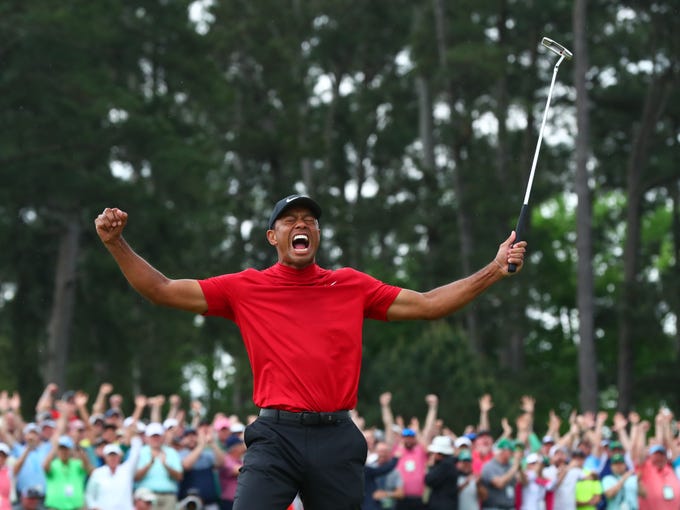 Tiger Woods Amazing Masters Celebration From Every Angle