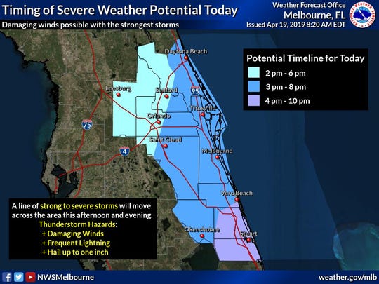 Hail, strong winds, lightning in forecast for Brevard County