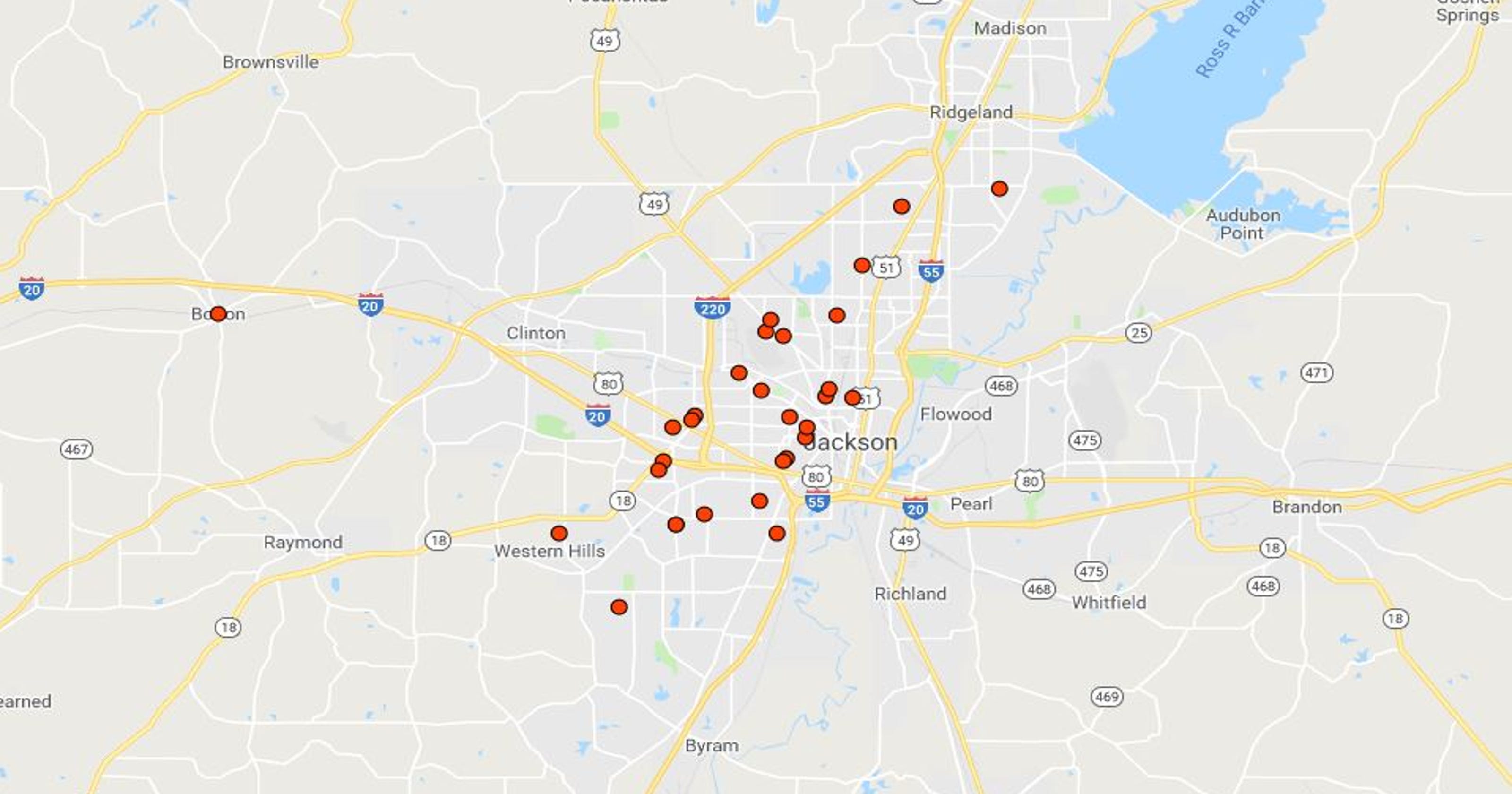 Jackson homicide map 32 killed and counting in 2019