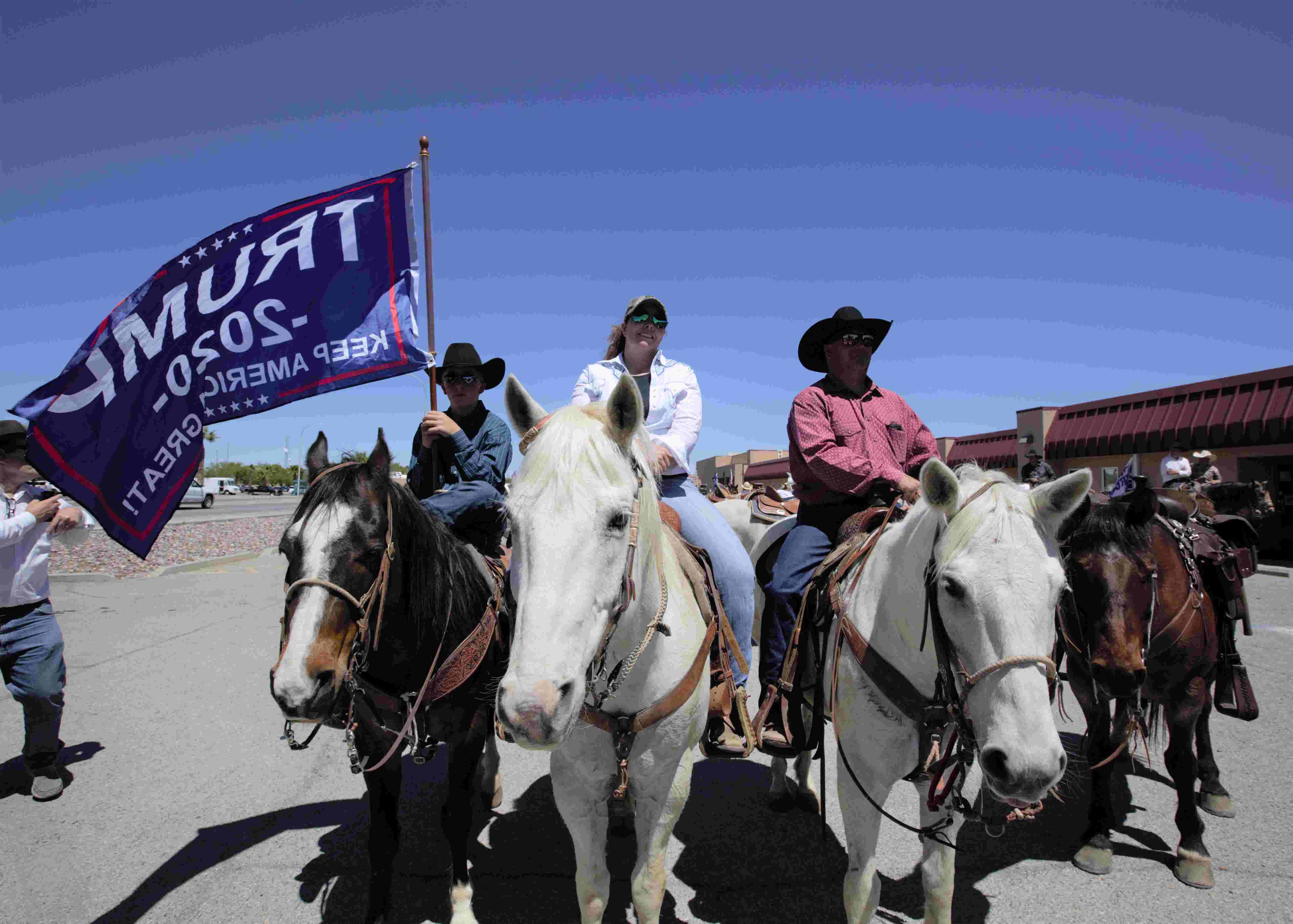 Cowboys for Trump ride into Las Cruces in support of President Trump