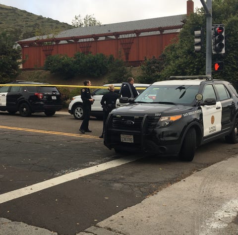 San Diego police block of roads in the Rancho...