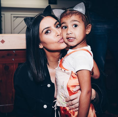 Kim Kardashian and daughter, North West at a priva