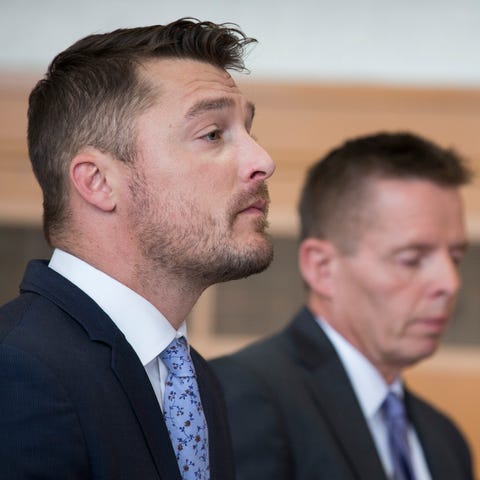 Chris Soules sits in a courtroom during his...