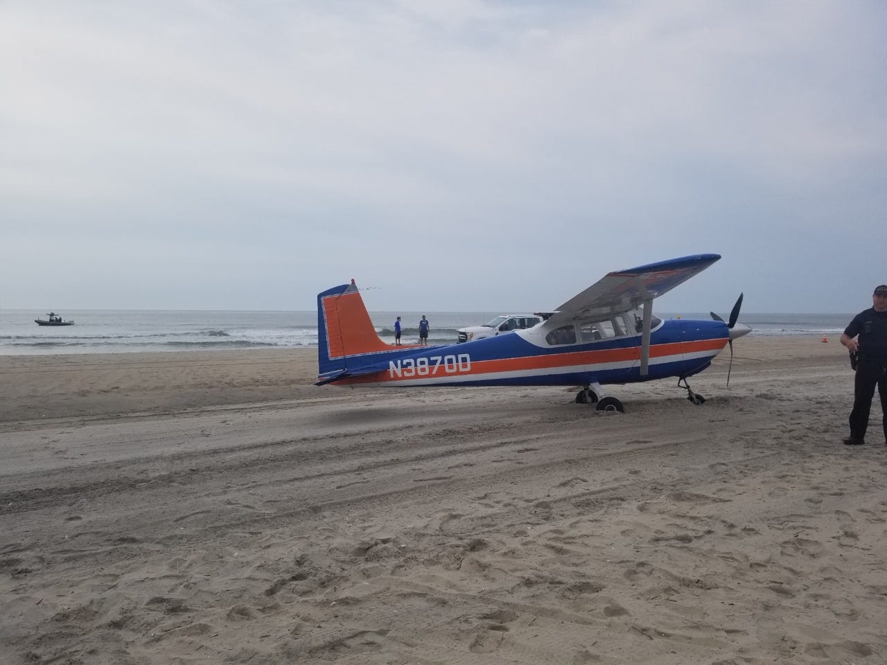 Plane Lands On Ocean City Beach