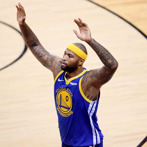 Golden State Warriors center DeMarcus Cousins...