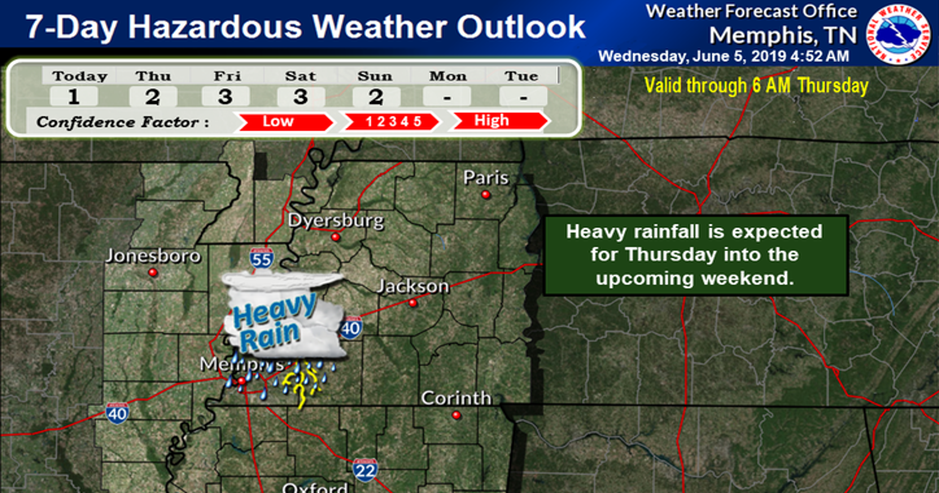 Weather in Memphis Heavy rain expected through the weekend