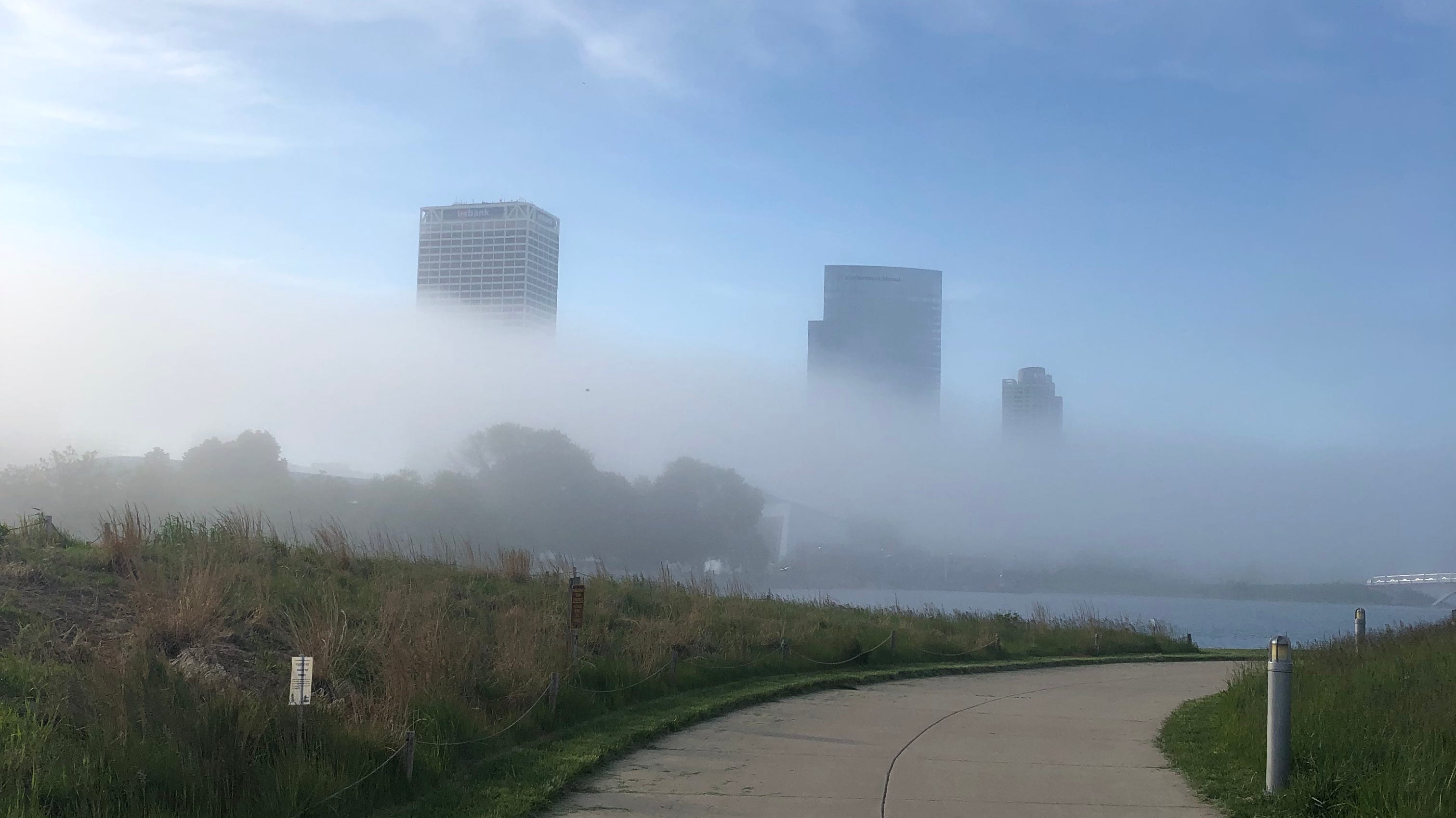 What causes fog? Wild Milwaukee weather caused by Lake Michigan.