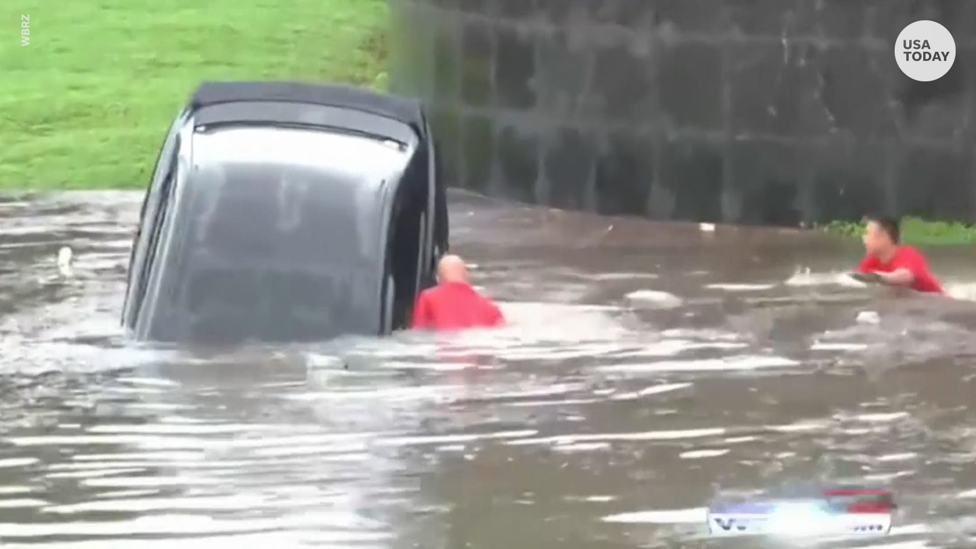 Dramatic Rescue Of Driver Stuck In Car During Flash Flood