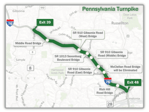 Map Of Pa Turnpike With Exits