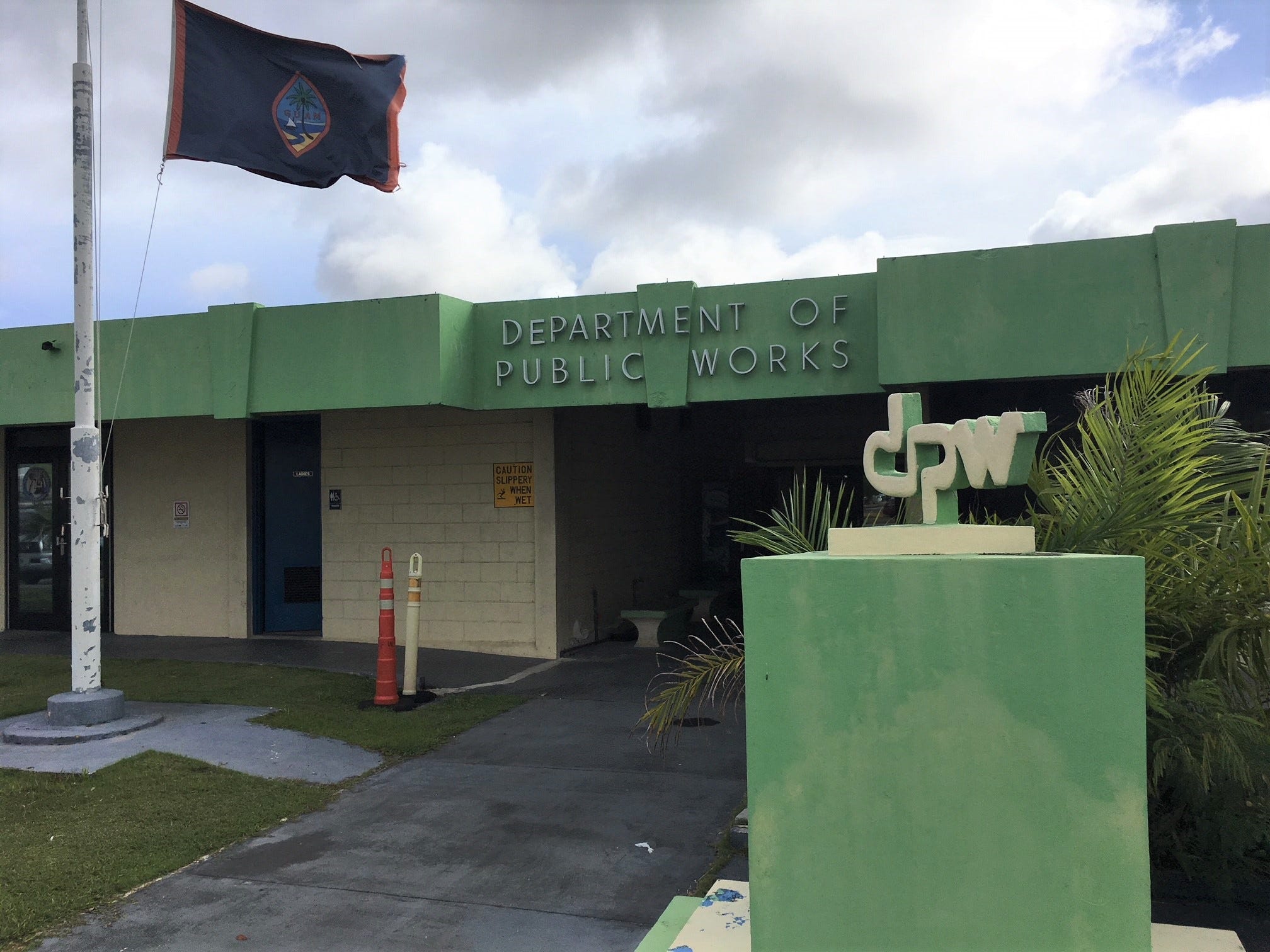 The Department of Public Works administrative building, in upper Tumon, as photographed June 21. The agency needs more funding in its budget next fiscal year to settle with a plumber it fired in 2008,