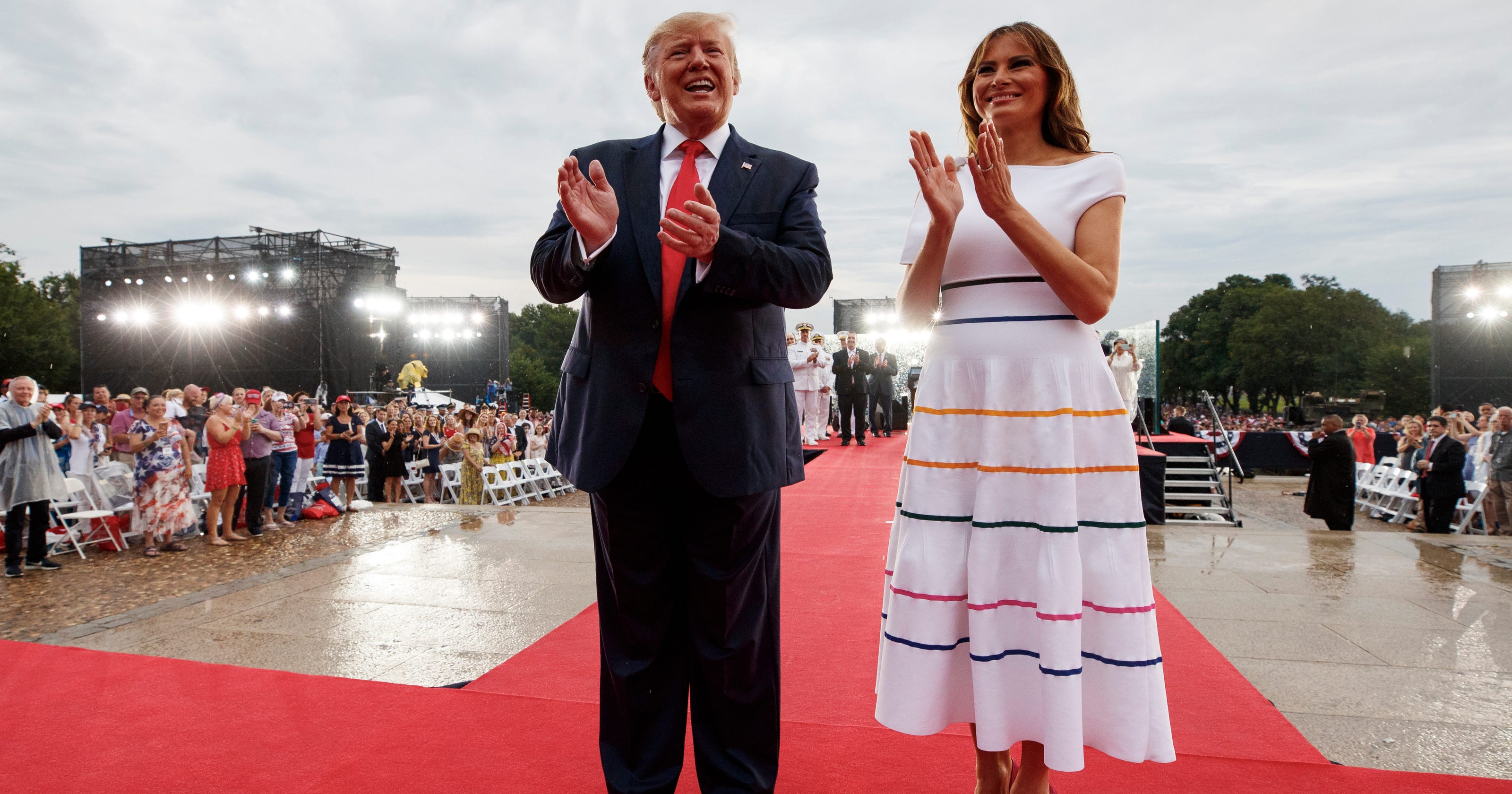 Melania Trump July 4th Rainbow Stripe Dress Gay Pride