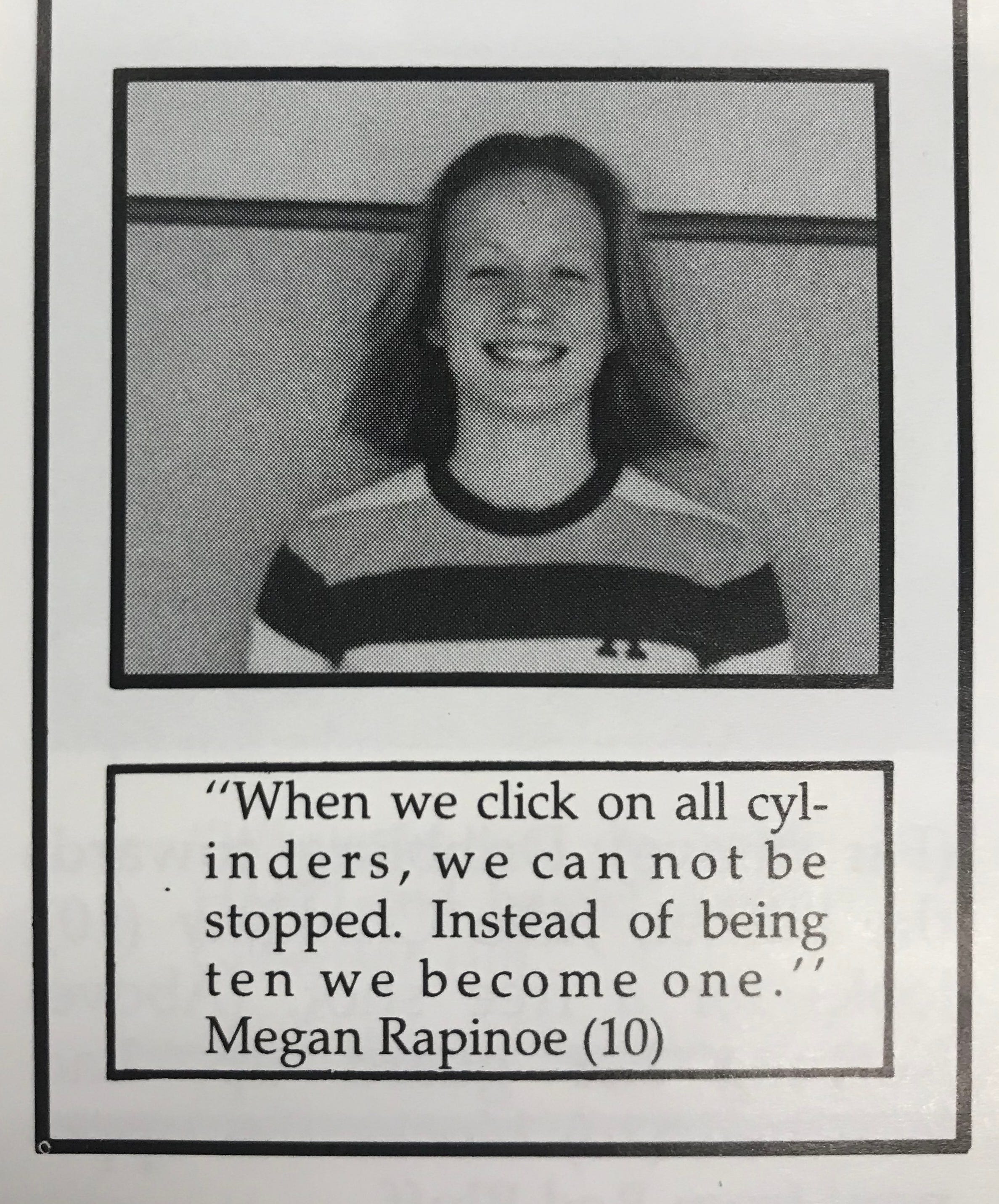 Megan Rapinoe S Yearbook How She Handled The Anthem Teamwork As Teen