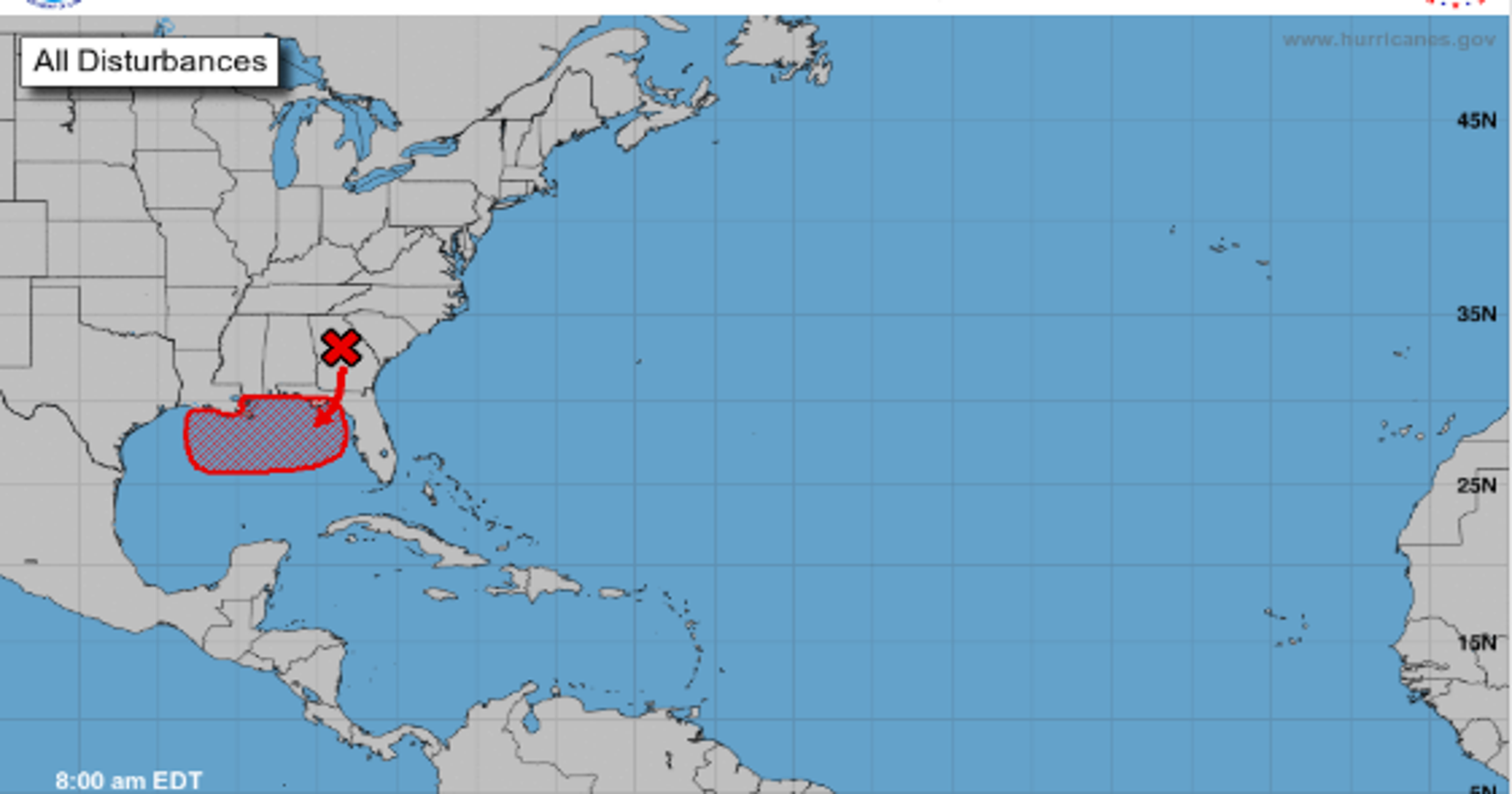 NHC tropical storm watch Depression likely in Gulf of Mexico