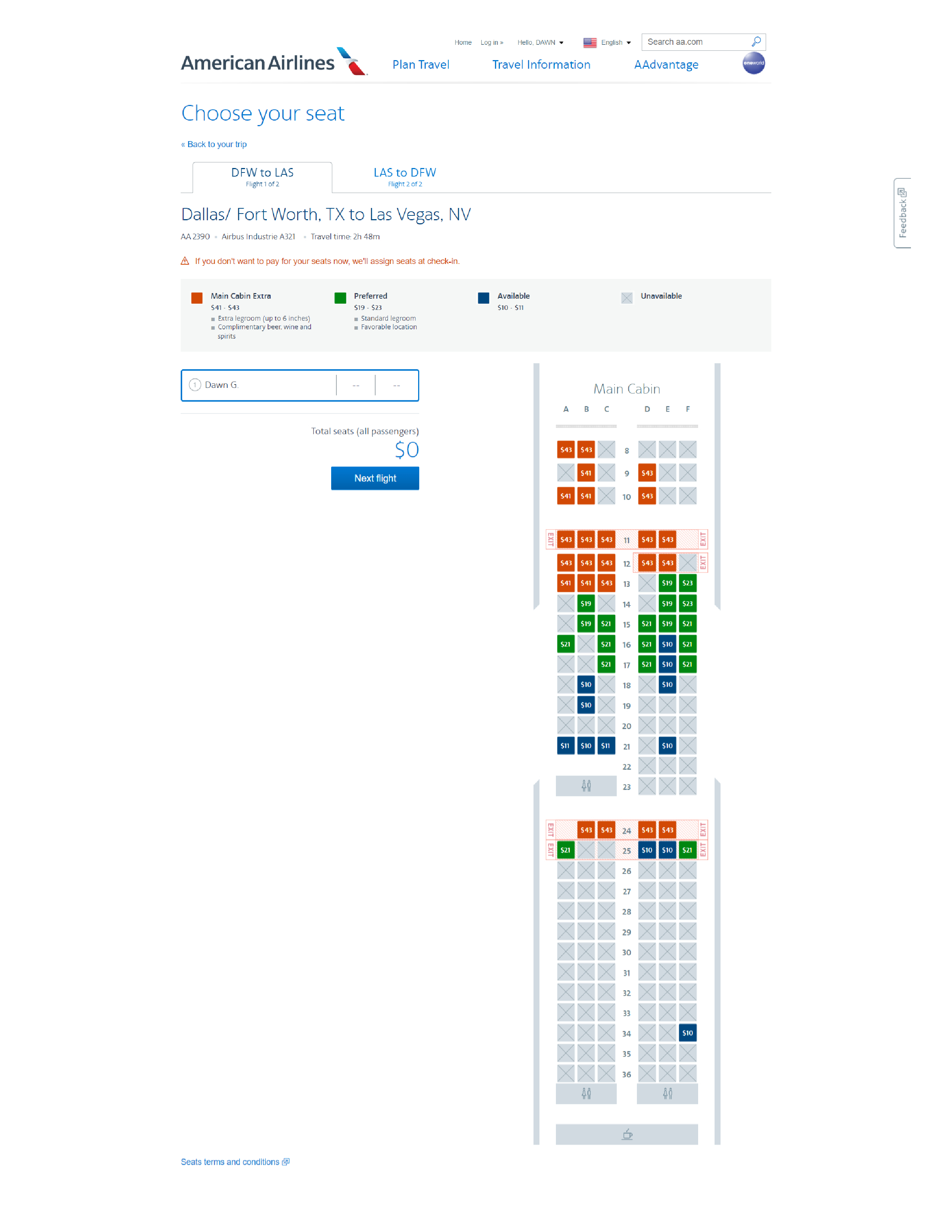 how much is seat assignment on united