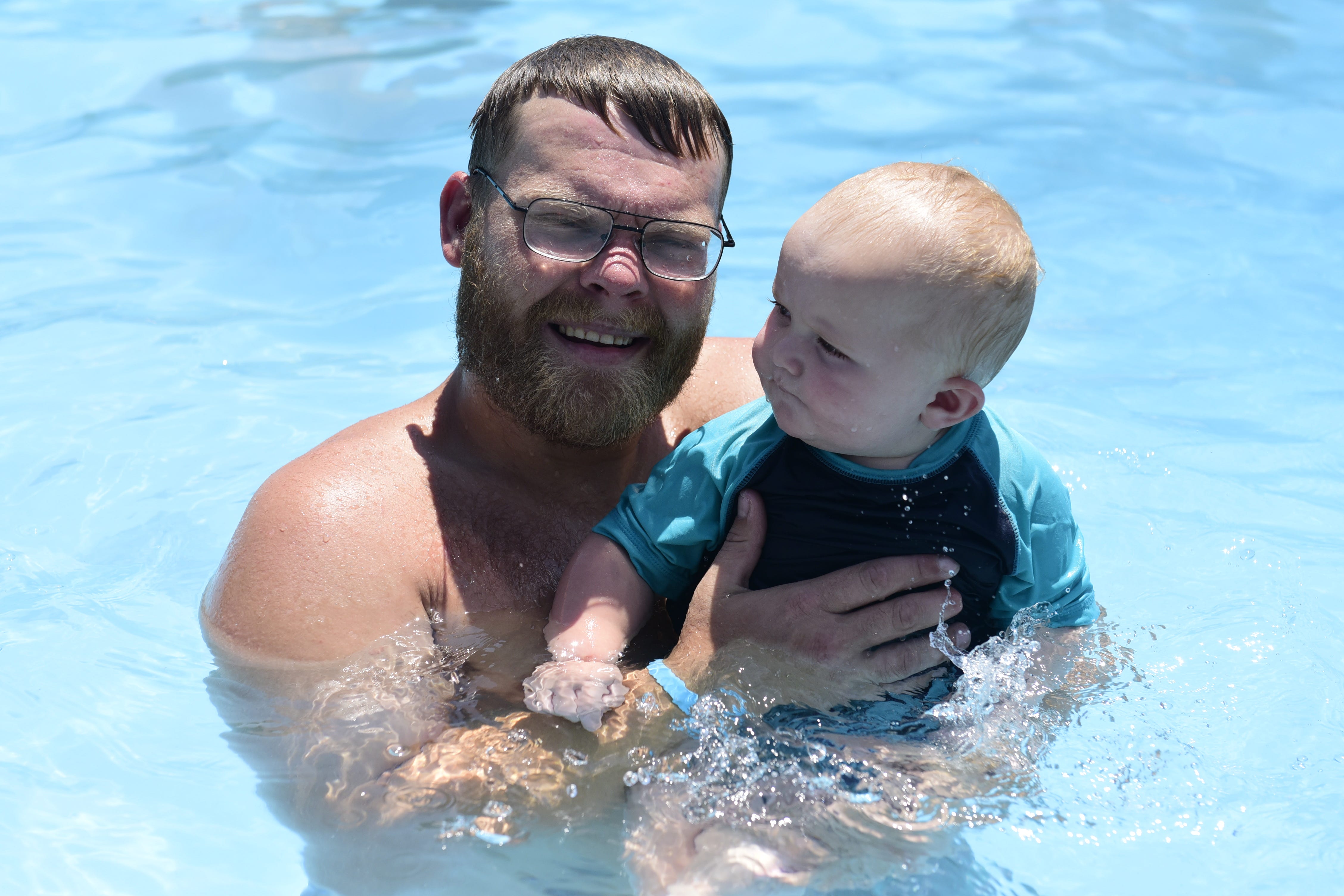 5 month old in pool