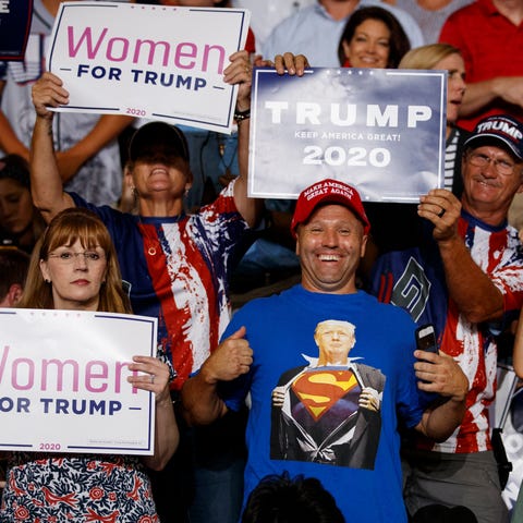 President Donald Trump's rally in Greenville,...