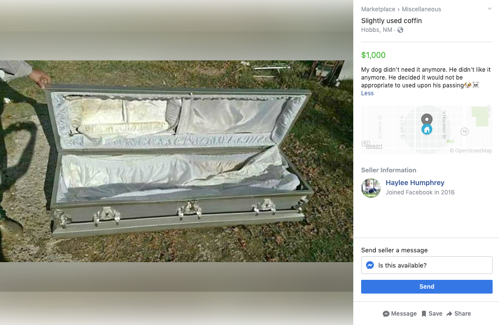 13 Weird Items For Sale On Facebook Marketplace