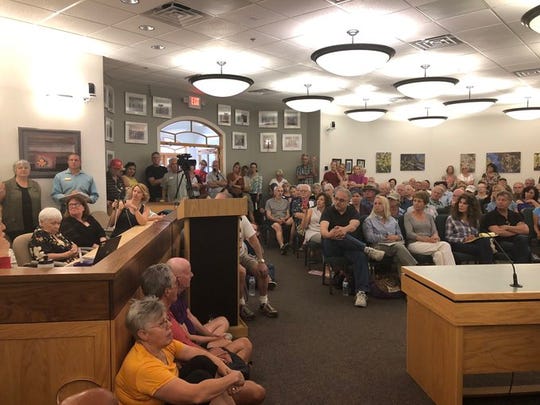 More than 150 residents attended a city meeting Wednesday, July 24 to press Rep. Bob Thorpe about short-term rentals that they say have taken over the city.