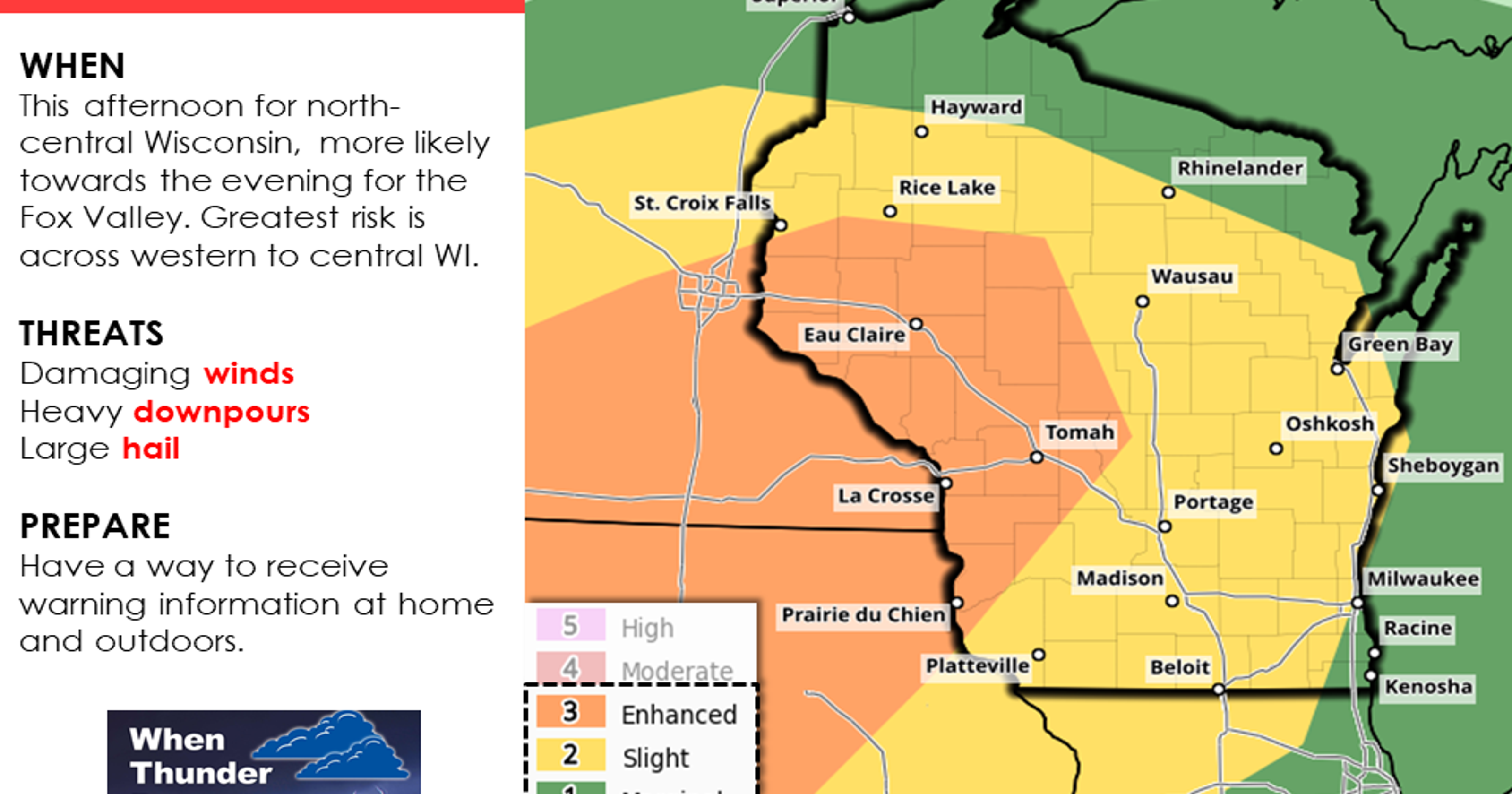 Wisconsin weather Severe storms with damaging winds possible Monday