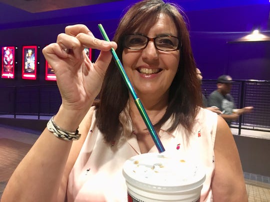 Niki Pallas got a telescoping stainless steel straw it after she cleaned out her car and realized how many straws she was using by how many paper wrappers she picked up.