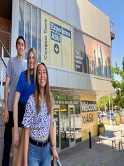 ASU students (from left to right) Alfred Varela, Megan Koehler and Kylie Mercer pose for a photo at the Sun Devil Welcome Center in Tempe on Aug. 15, 2019.