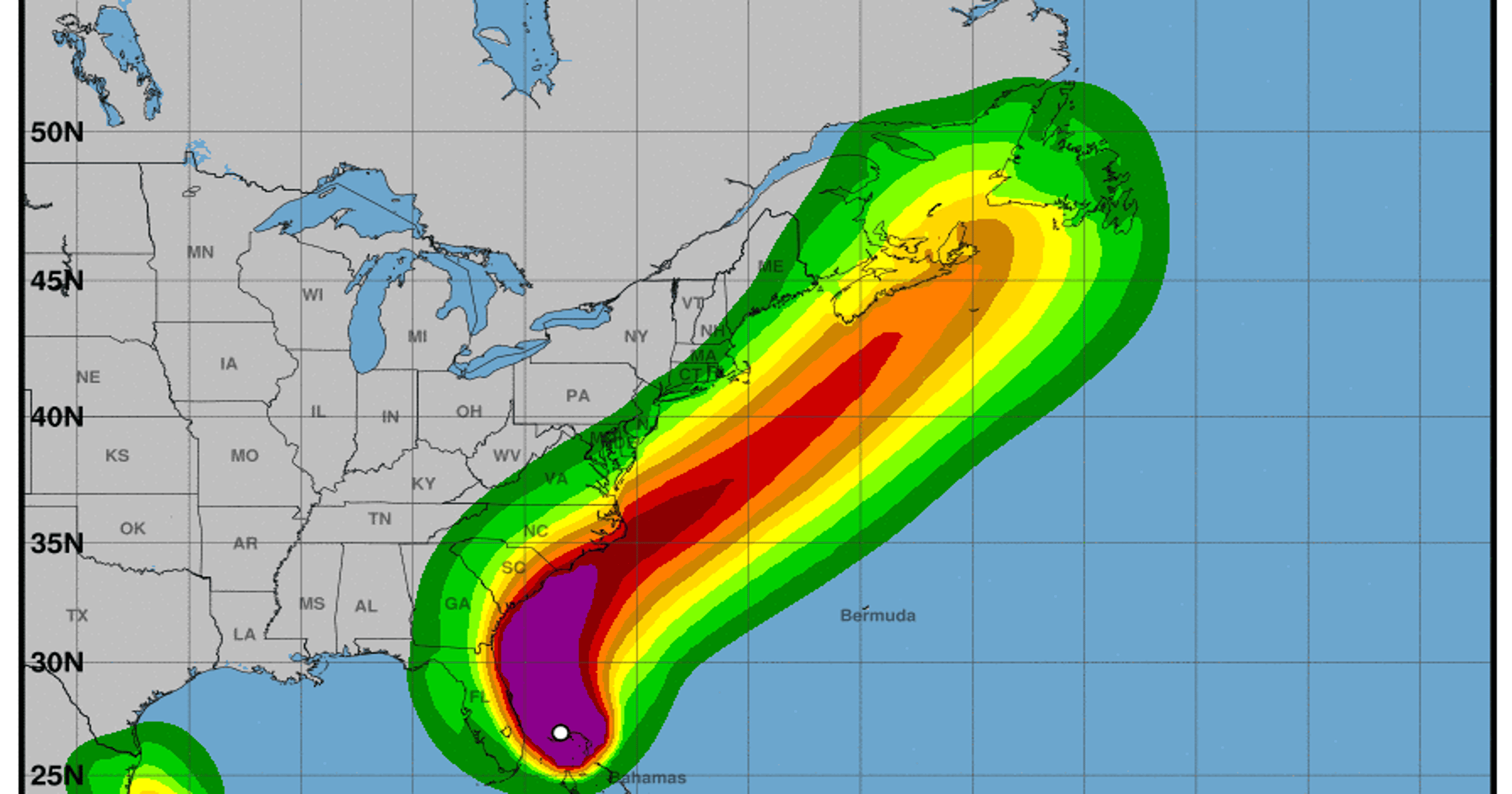 Hurricane Dorian NHC forecasts path of Category 3 storm