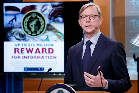 U.S. Special Representative for Iran and Senior Adviser to the Secretary of State Brian Hook responds to a question from the news media during a press conference at the State Department in Washington, D.C., on September 4, 2019.