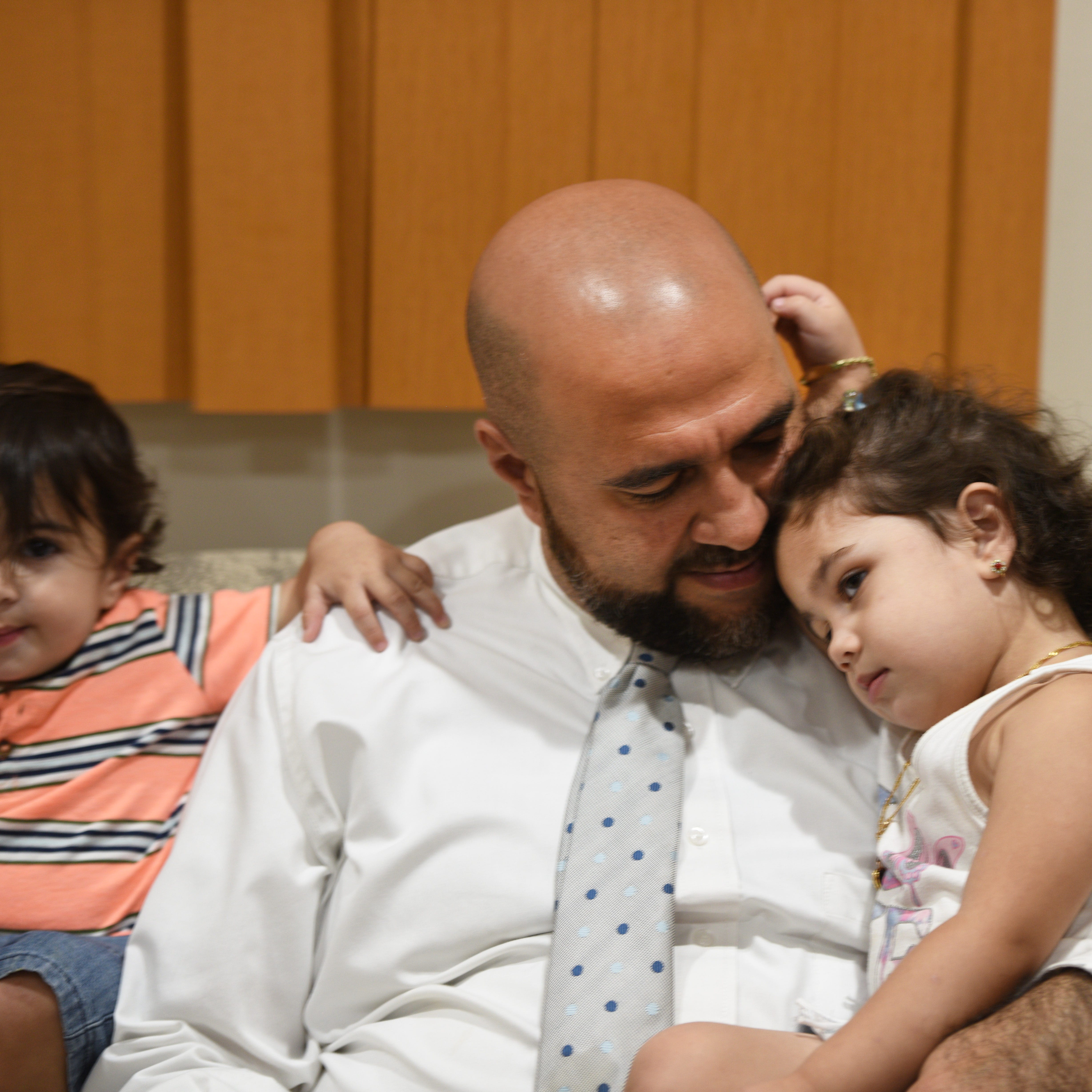 Mohamed Khairullah, mayor of Prospect Park, was traveling home from Turkey last month with his wife and kids when he was detained and questioned for three hours bout his work and his travel, including whether he knew or met with any terrorists. He feel strongly that his rights were violated and that he was profiled.  Mohamed Khairullah and his kids, Abdullah (1) and Ahid (2 1/2)