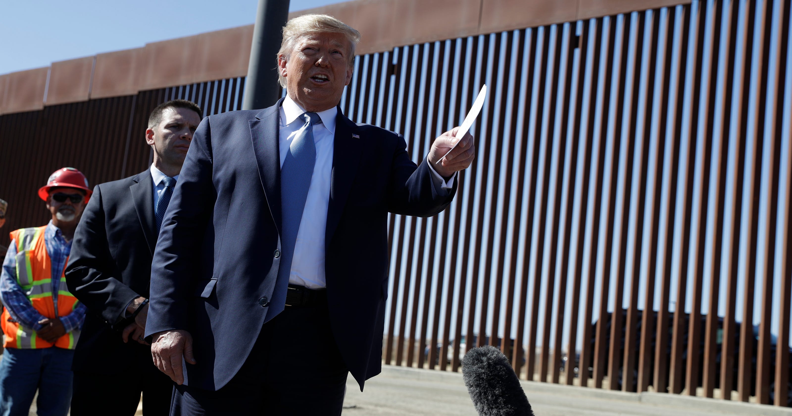 Donald Trump Signs Border Wall During Stop At Us Mexico Border 