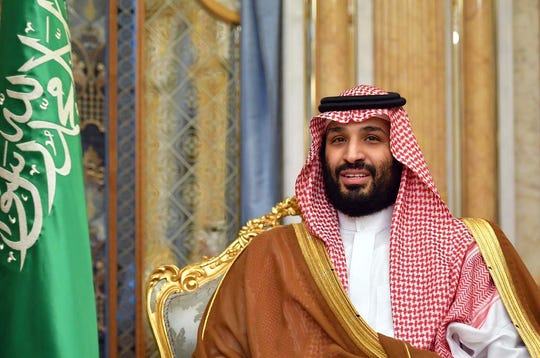 Saudi Arabia's Crown Prince Mohammed bin Salman attends a meeting with the US secretary of state in Jeddah, Saudi Arabia, on September 18, 2019. (Photo by MANDEL NGAN / POOL / AFP)