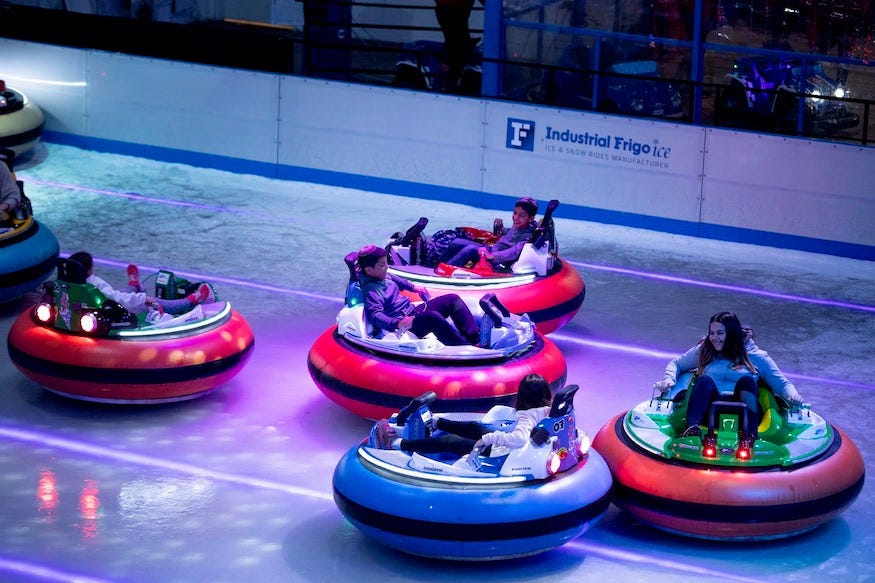 bumper cars on ice