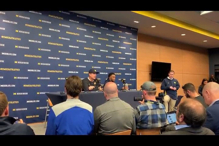 Jim Harbaugh Praises Michigans Defense Says Shea Patterson Managed The Game Extremely Well