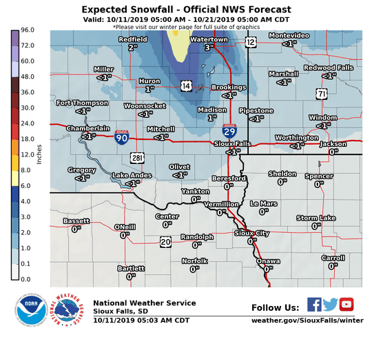 South Dakota weather: Snow totals, winter storm advisory and forecast