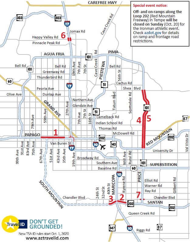 Phoenix Az Traffic Map Phoenix-Area Weekend Traffic: Closure Planned On Wb I-10 In W. Valley