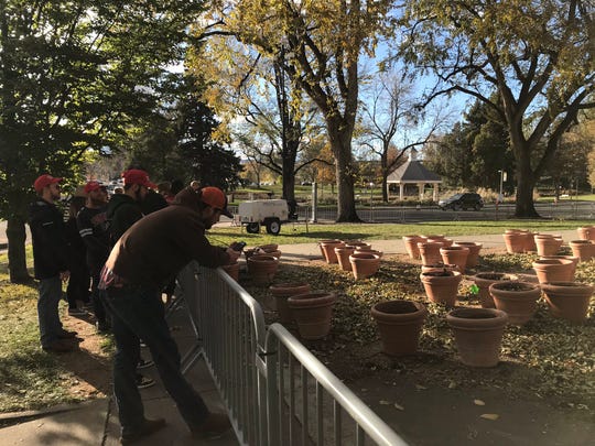 A line begins to form more than two hours before Charlie Kirk and Donald Trump Jr. are scheduled to speak at a Turning Point USA event at University Center for the Arts on Tuesday, Oct. 22, 2019.